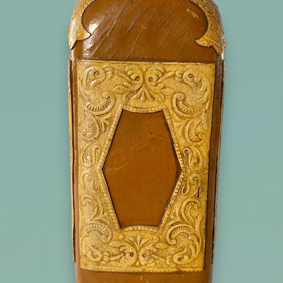 Vintage Leather Wrapped Decanter Made in Spain - Picture 9 of 11